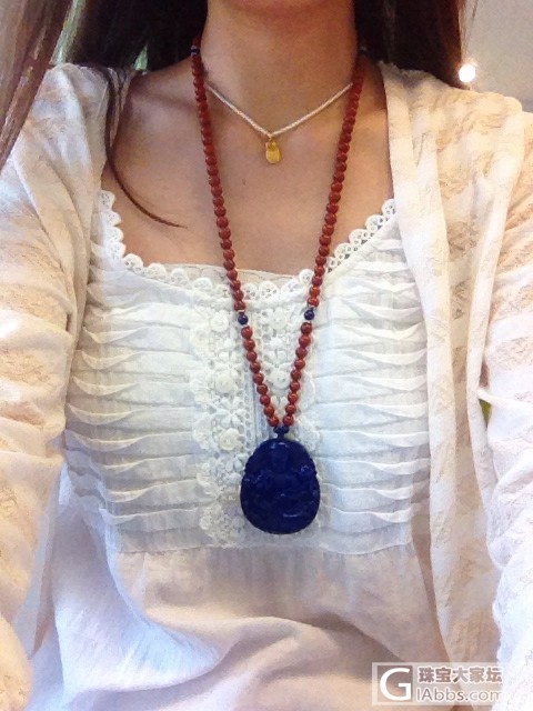 精品大仓 松石青金蜜蜡南红<em>战国红</em> 雕件<em>毛衣链</em>